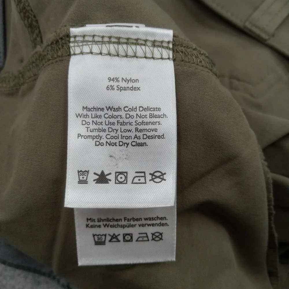 Eddie‎ Bauer Pants Mens 40x32 Tan Nylon Hiking Outdoor Stretch Zip Pocket